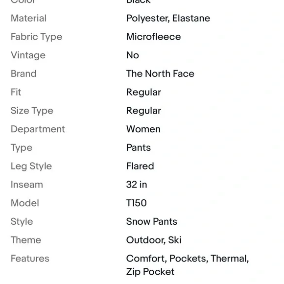 North Face Women’s ski pants and snowboard pants - offers welcome